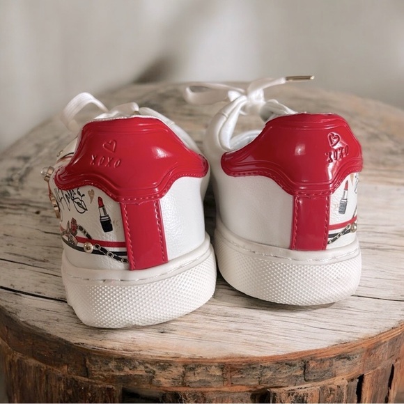 ALDO White/Comb Meday Jewel-Encrusted Faux-Leather Trainers Sneakers - Picture 10 of 16